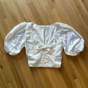 Abercrombie & Fitch puff sleeve cropped blouse